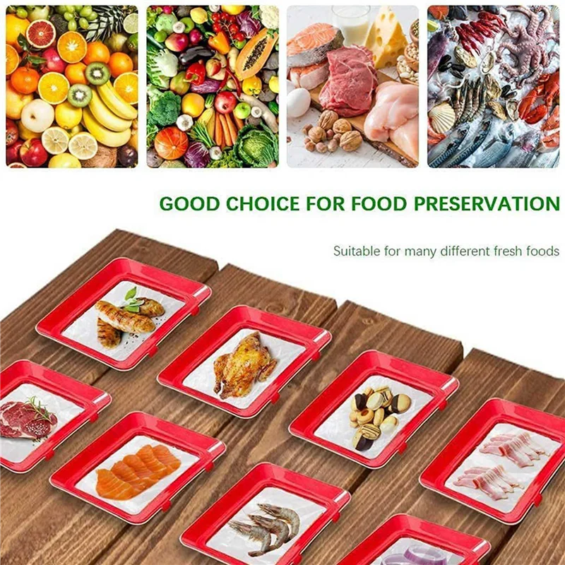 

2X Food Plastic Fresh-Keeping Tray Stackable Food Tray Reusable Creative Food Fresh-Keeping Tray