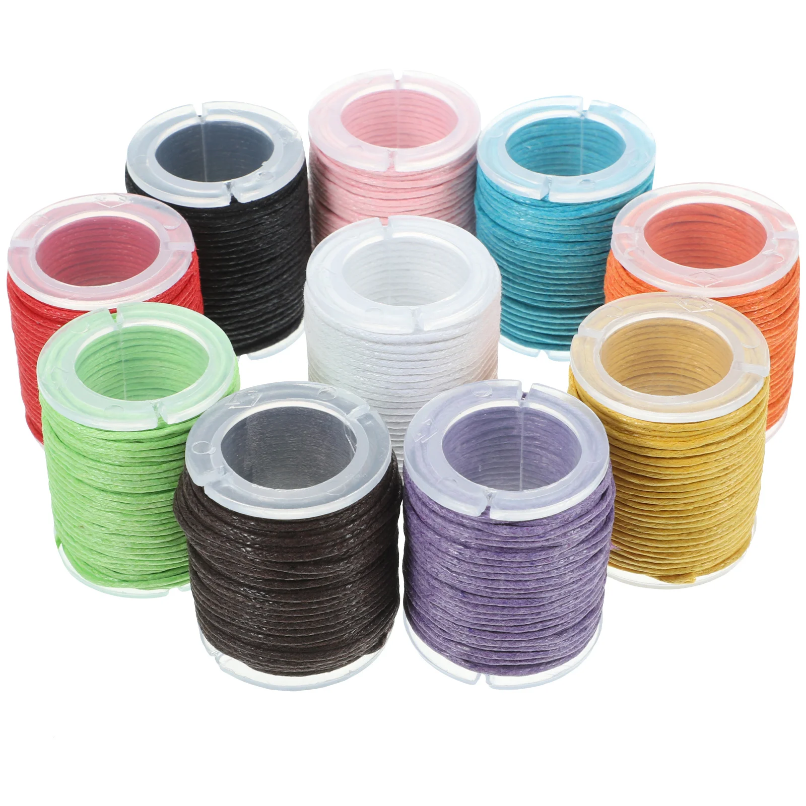 

10pcs 10M 1MM Waxed Cotton Cords Strings Ropes for DIY Necklace Bracelet Craft Making (Random Color)