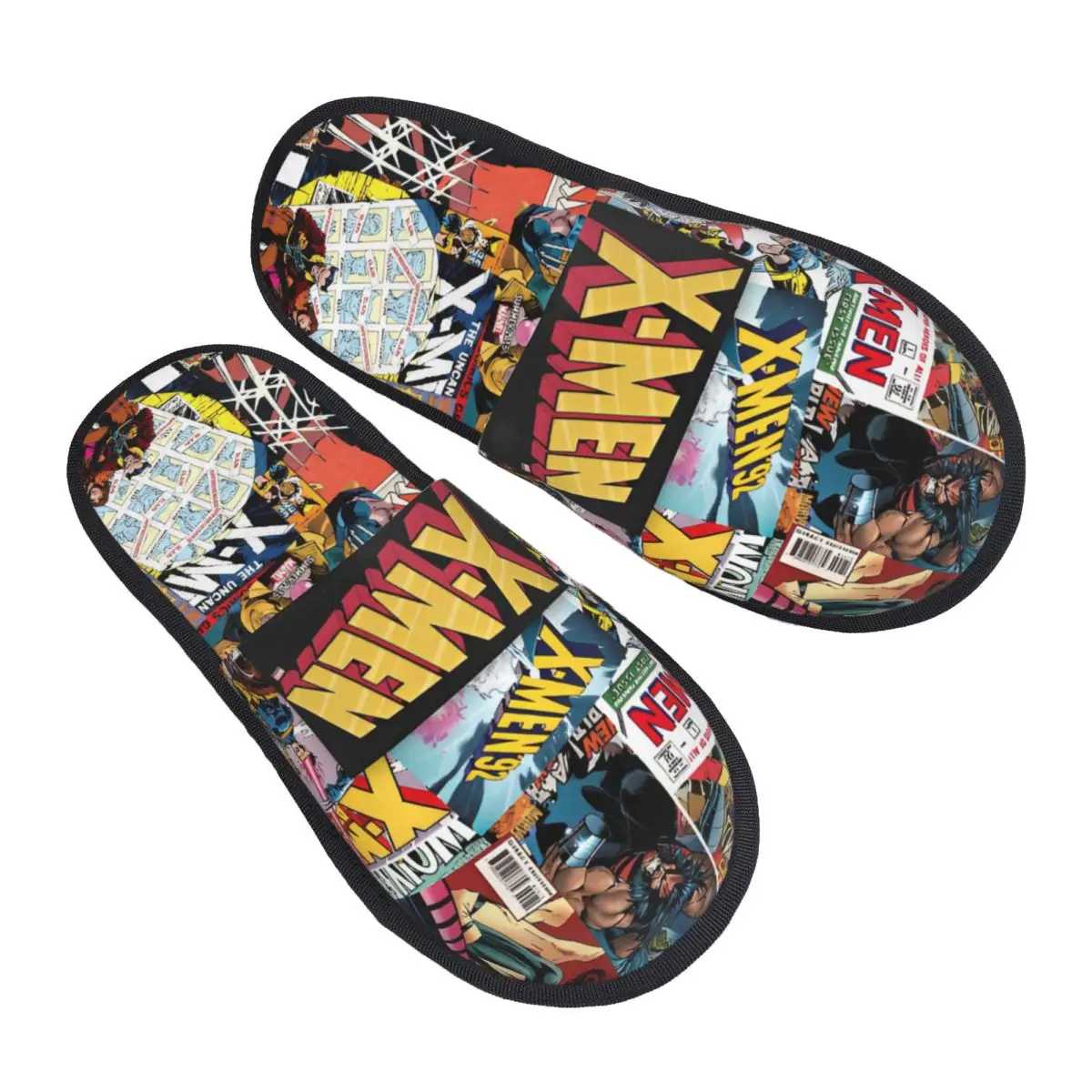 X-MAN X Man Marvel Hero Bedroom Slippers with Memory Foam Slipper Gift for Unisex House Shoes with Anti-Skid Sole