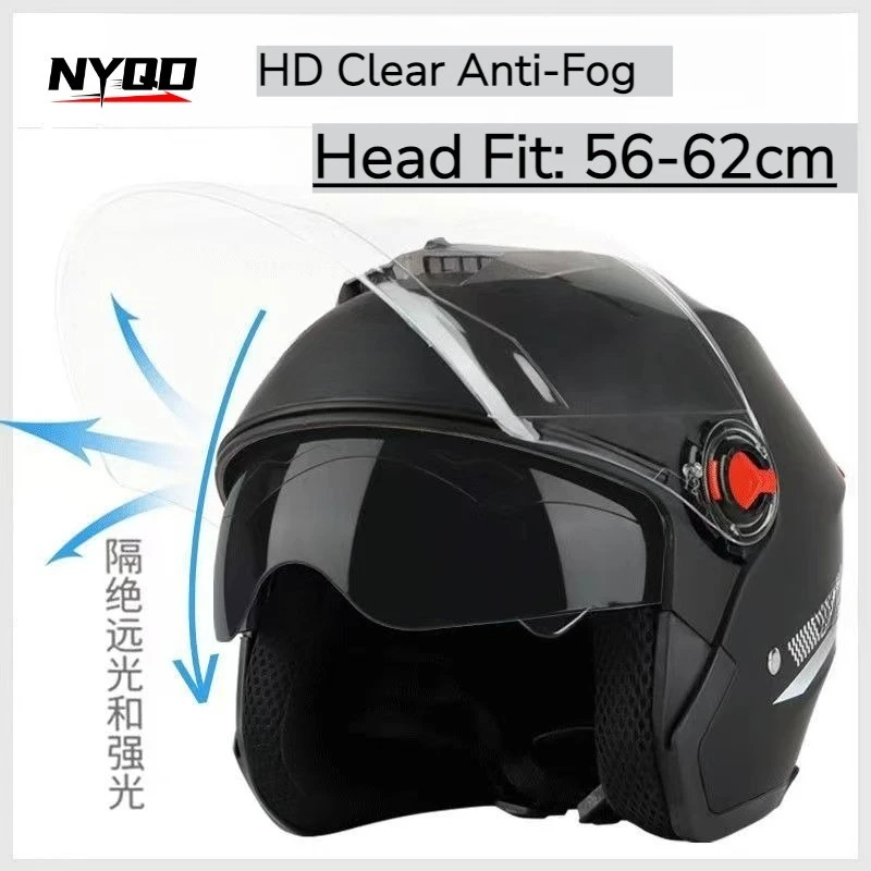 

Мотошлем с двойным визором, сертифицированный 3C, полнолицевой, с защитой от запотевания и УФ-излучения, всесезонный, унисекс для мужчин и женщин