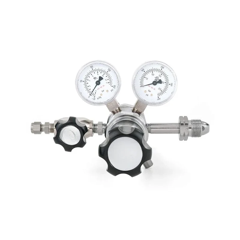 Compressed air specialty gas lab regulator, CGA 590, 2-stage, chrome-plated