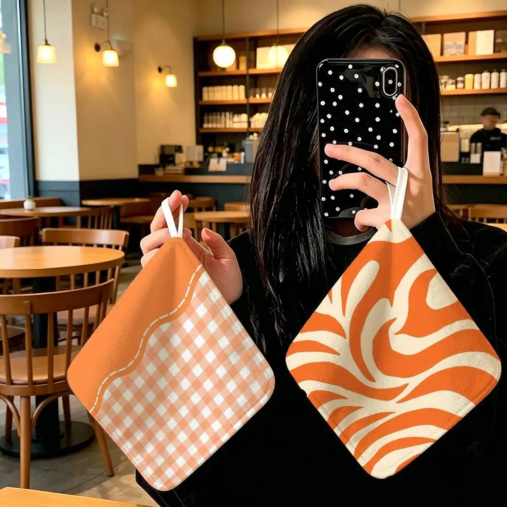 Orange style cool  Anime Polyester Hanging Kitchen Hand Towel Durable Wear Resistant  Versatile Use Throughout Home