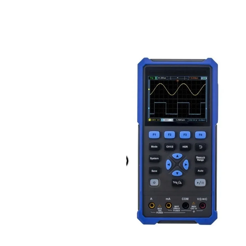 Sleek Portable Handheld Digital Oscilloscope 200MHz Dual Channel Mini Multimeter with Signal Generator Compact Test Meter
