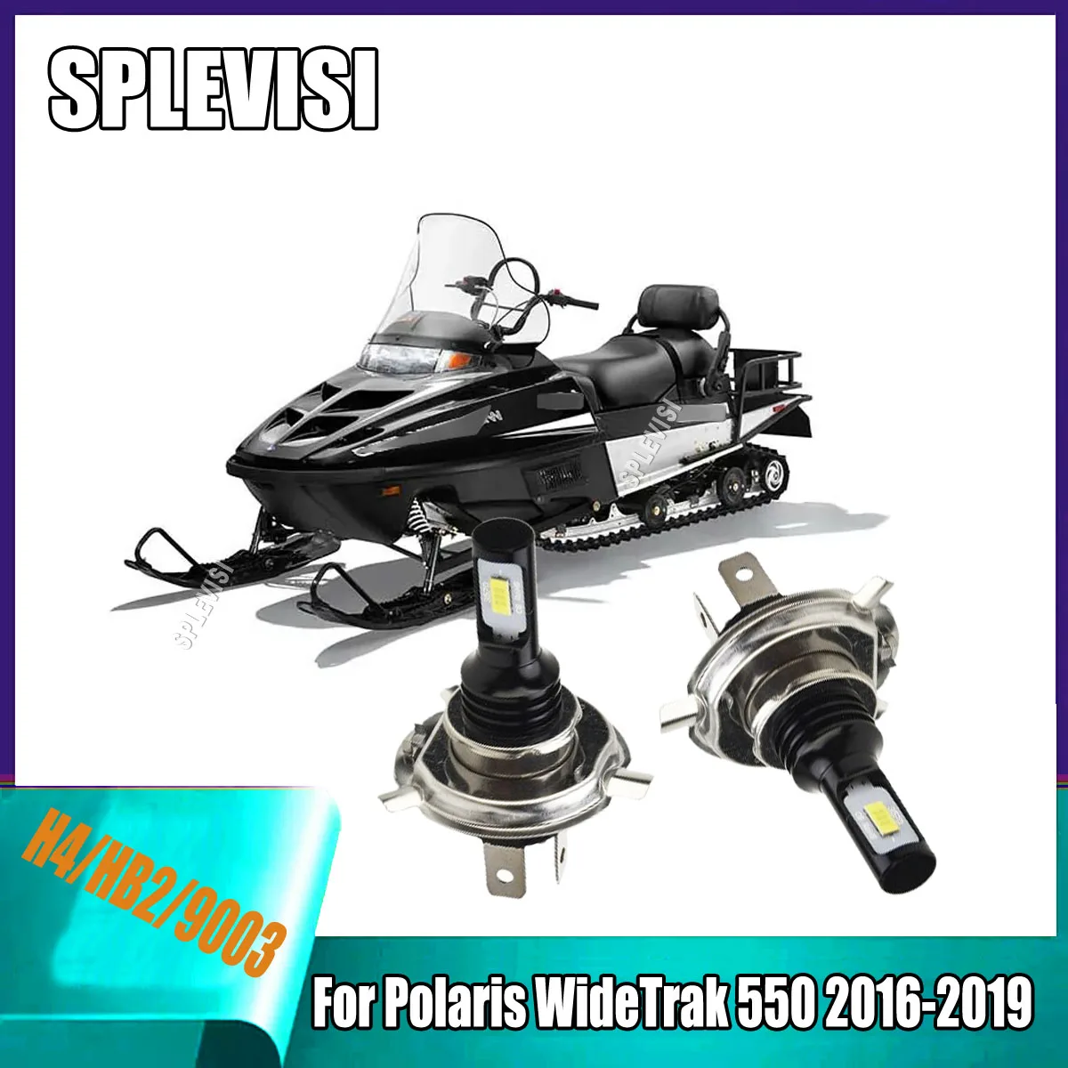 

LED H4 Whtie Headlights -PERFECT LIGHTING PATTERN Will no black spots For Polaris WideTrak 550 2016 2017 2018 2019