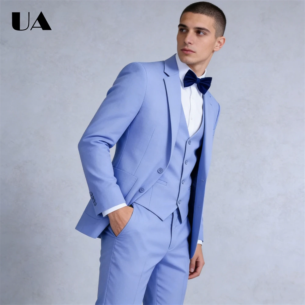 80+ Colors Availibale Suit Set Men's 3-Piece Tuxedo Jacket Pants Vest One Button Suit Blazer Prom Suit Attire Tuxedo