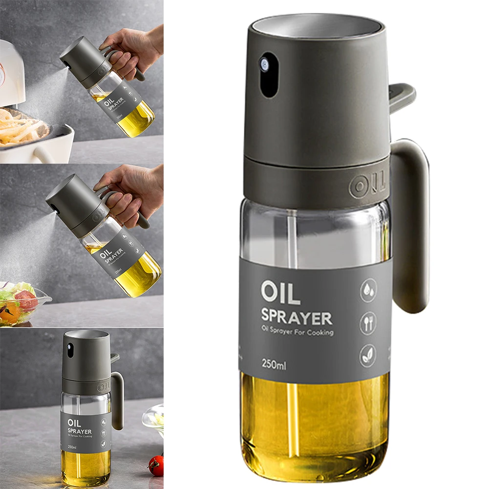 Rociador de Aceite de Oliva de 250 ml, Rociador de Aceite Comestible Versátil, Botellas de Spray Recargables Resistentes a la Oxidación para Freidora de Aire, Asado y Repostería
