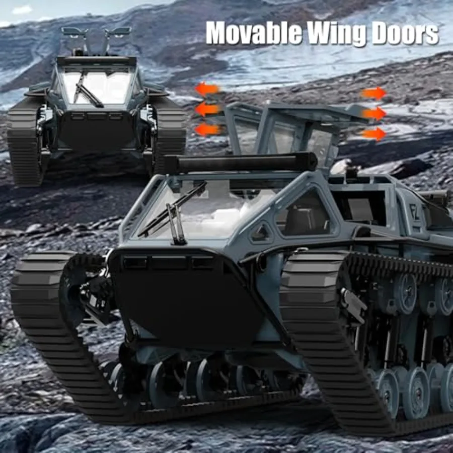 Carro tanque rc escala 1:16 2.4ghz controle remoto rastreador tanque de alta velocidade fora de estrada rc veículo rastreado 360 rotação deriva