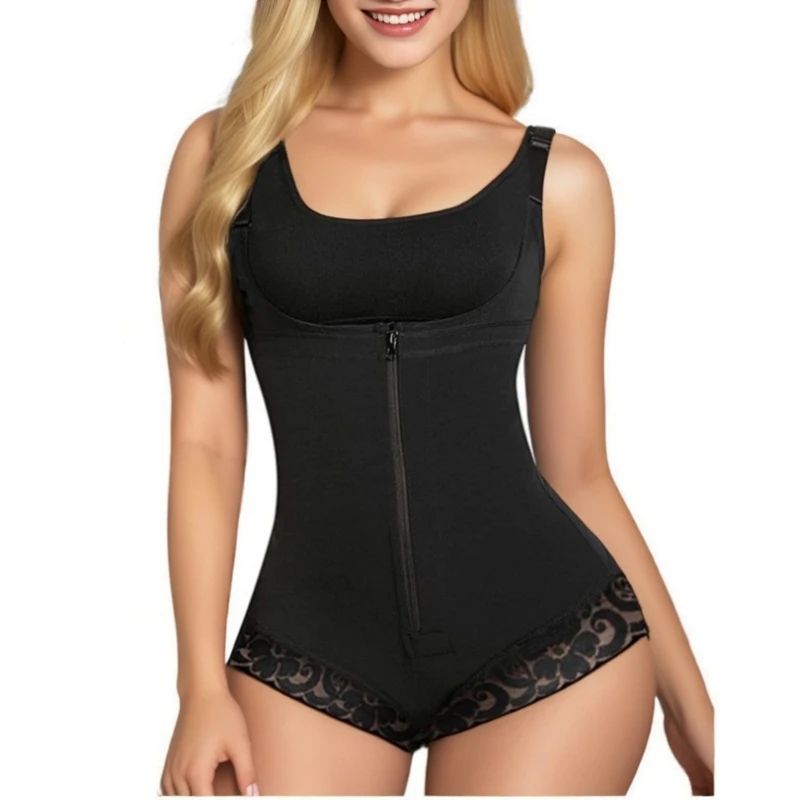 

Women Shapewear Reducing Girdles Waist Trainer Tummy Control Fajas Colombian Abdomen Woman Body Shaper Zipper Open Bust Bodysuit