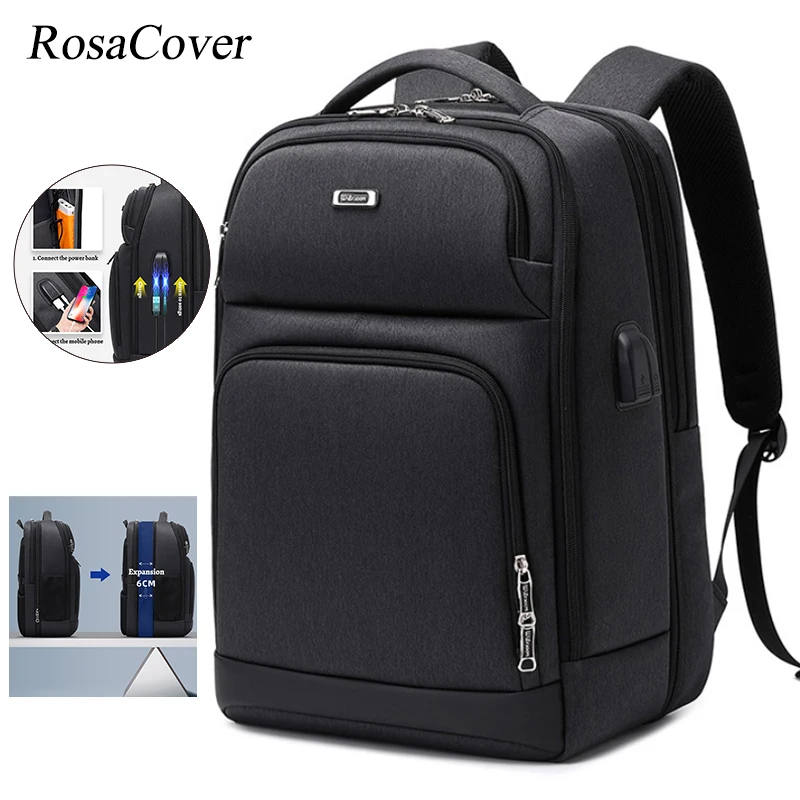 

New Expandable Backpack 15.6''Large Capacity Laptop Backpack USB port Rucksack Business Bag Travel Backpack For Men Mochilas