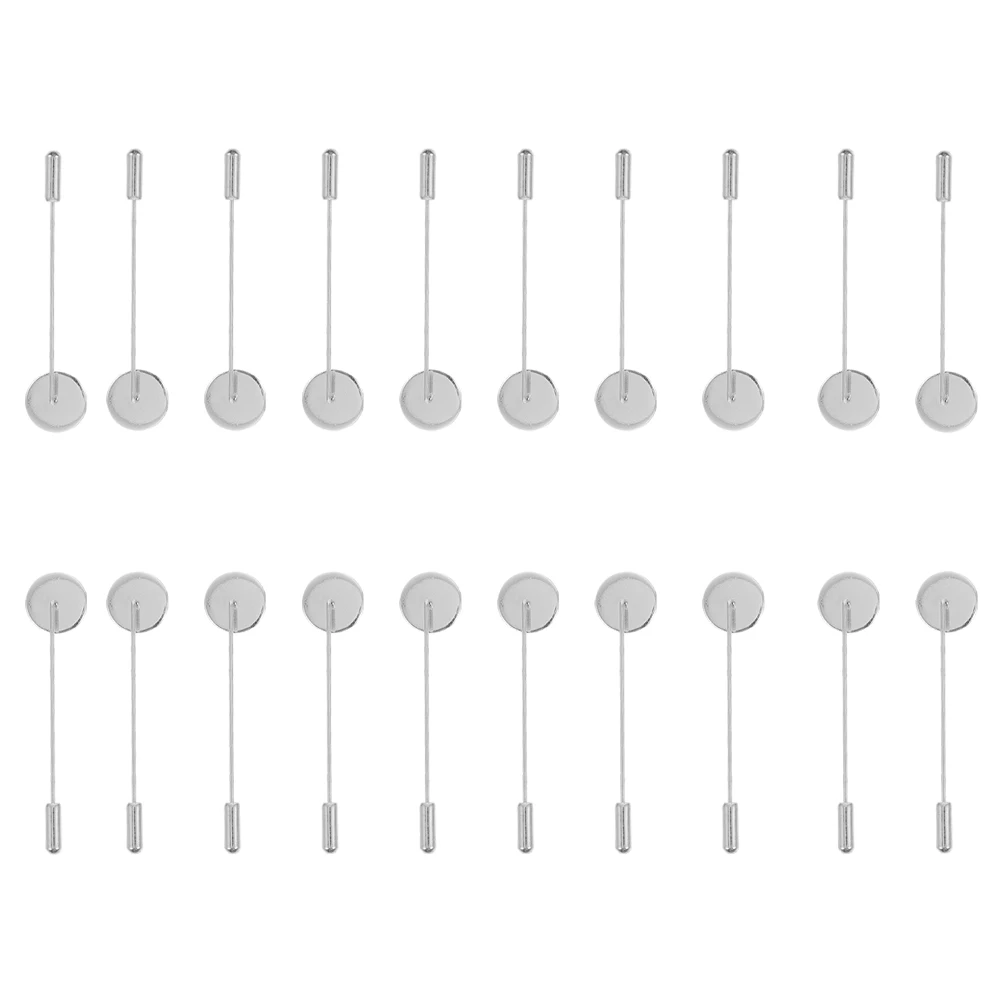 20 قطعة صواني قاعدة بروش معدنية لتقوم بها بنفسك بروش صنع الملحقات التلبيب دبوس قاعدة السلامة الحرفية العرض لمصممي المجوهرات