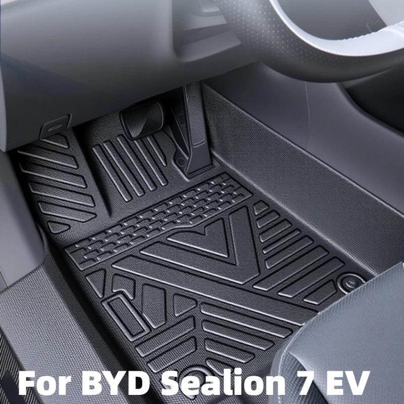 Коврики для BYD Sealion 7, аксессуары для электромобилей 2024-2025, безопасный для детей материал из ТПЭ, противоскользящая пряжка без формальдегида, подходит для рисового зерна