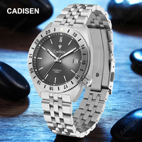 CADISEN Sapphire Glass Mechanical Watch Men Top Brand Luxury Automatic Watches Stainless Steel 100M Waterproof Luminous Calendar