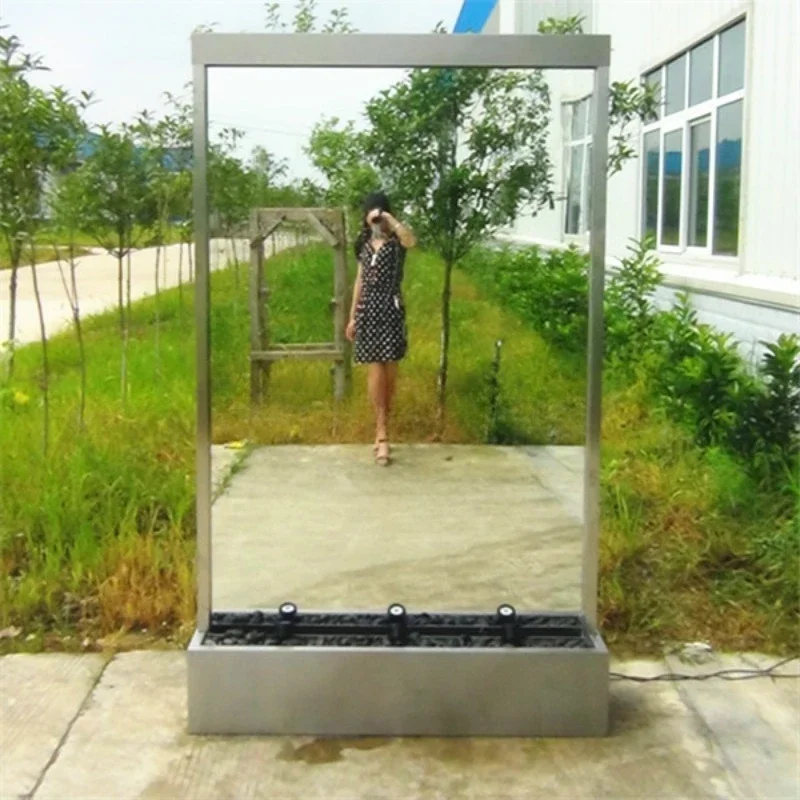 Home Decoration Mirror Panel Floor-to-ceiling Waterfall Fountain Light Emitting Diode
