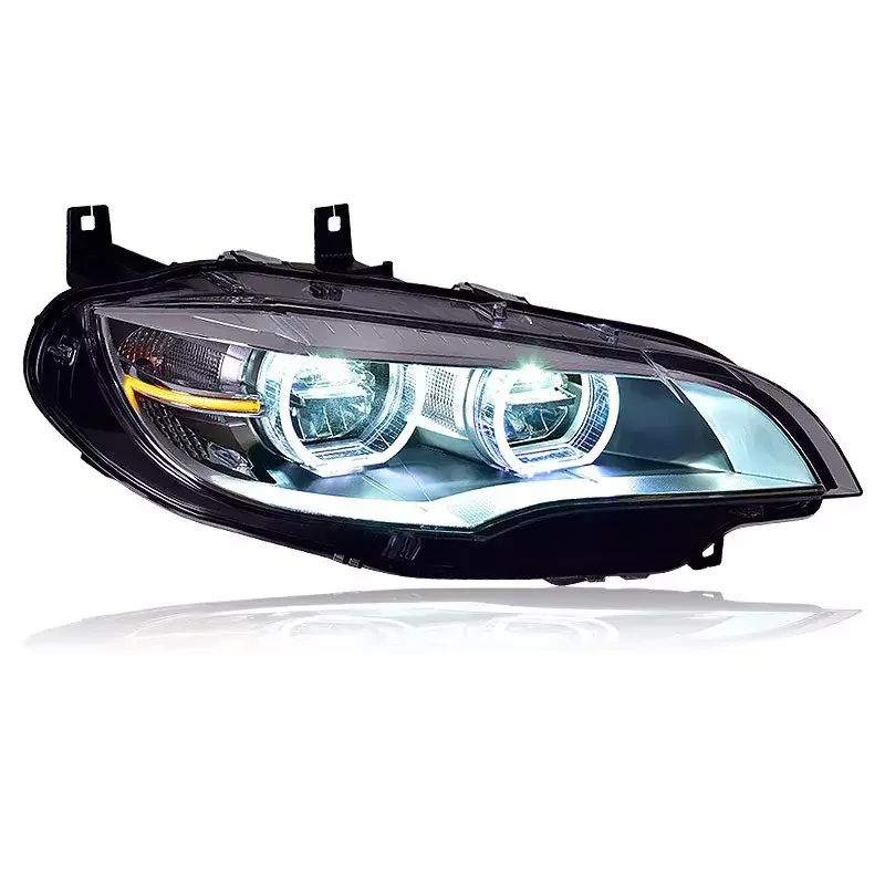 

Для BMW X6 фара автомобиля Стайлинг фара 2007-2013 E71 светодиодный проектор фар AngelEye DRL сигнал автозапчасти