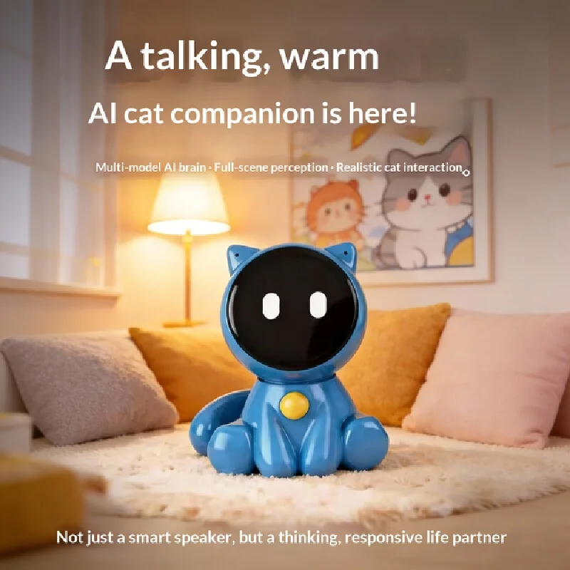 EchoEar AI Chatbot pour chat, robot interactif, interaction vocale, compagnon interactif pour chat, bureau à domicile, perception de scène multimodale IA
