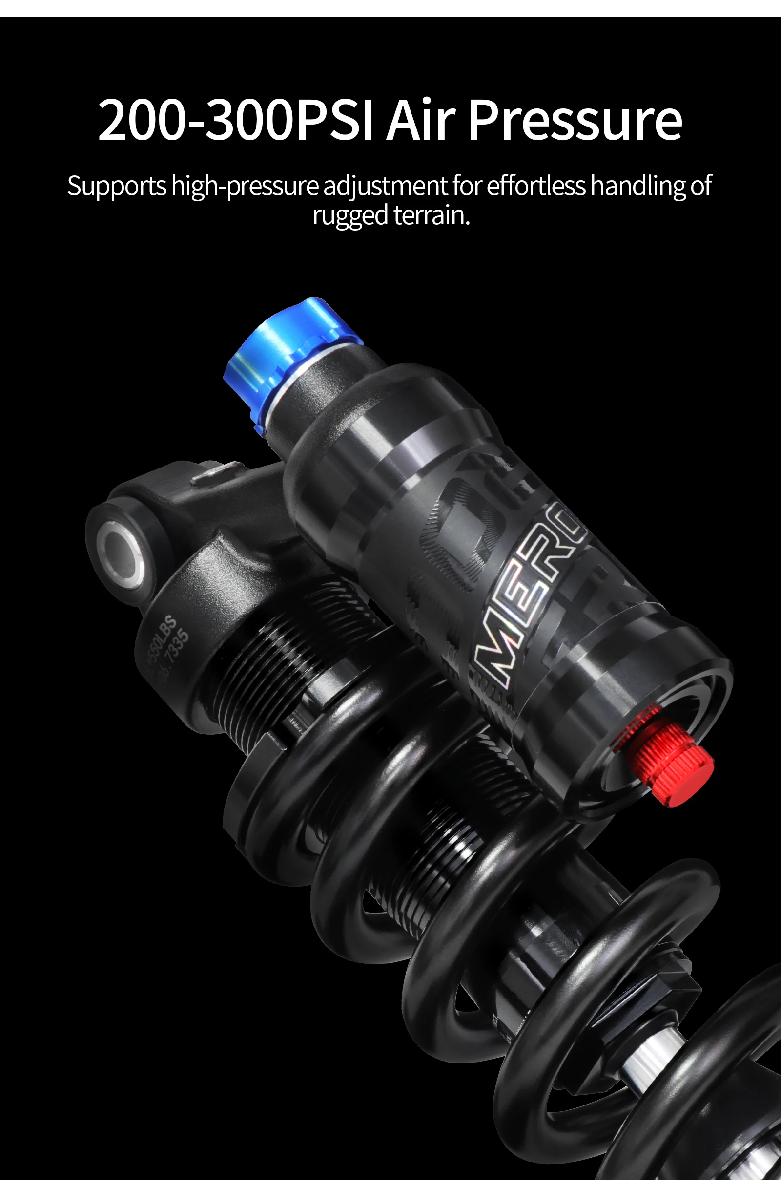 MEROCA RCT2 Mountainbike-Federstoßdämpfer 190 mm/210 mm/230 mm mit Luftdruck-/Dämpfungseinstellung DH XM MTB-Stoßdämpfer – Detail 7