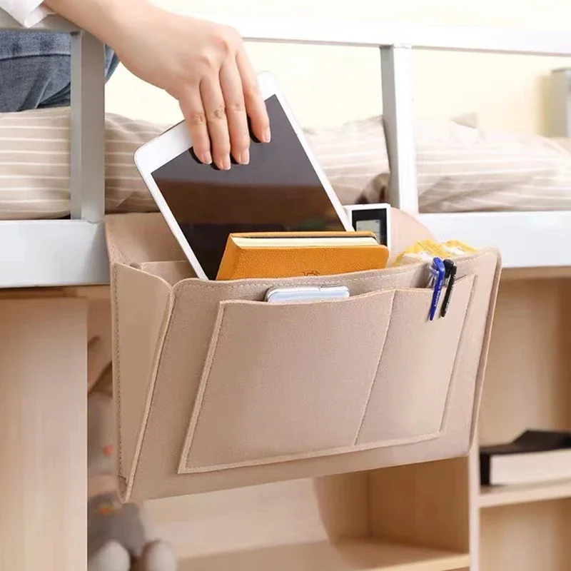 1Pc Felt Anti Slip Bedside Hanging Storage Organizer Sofa Side Pocket Couch Bed Holder Home Storage Bag Accessories view 4