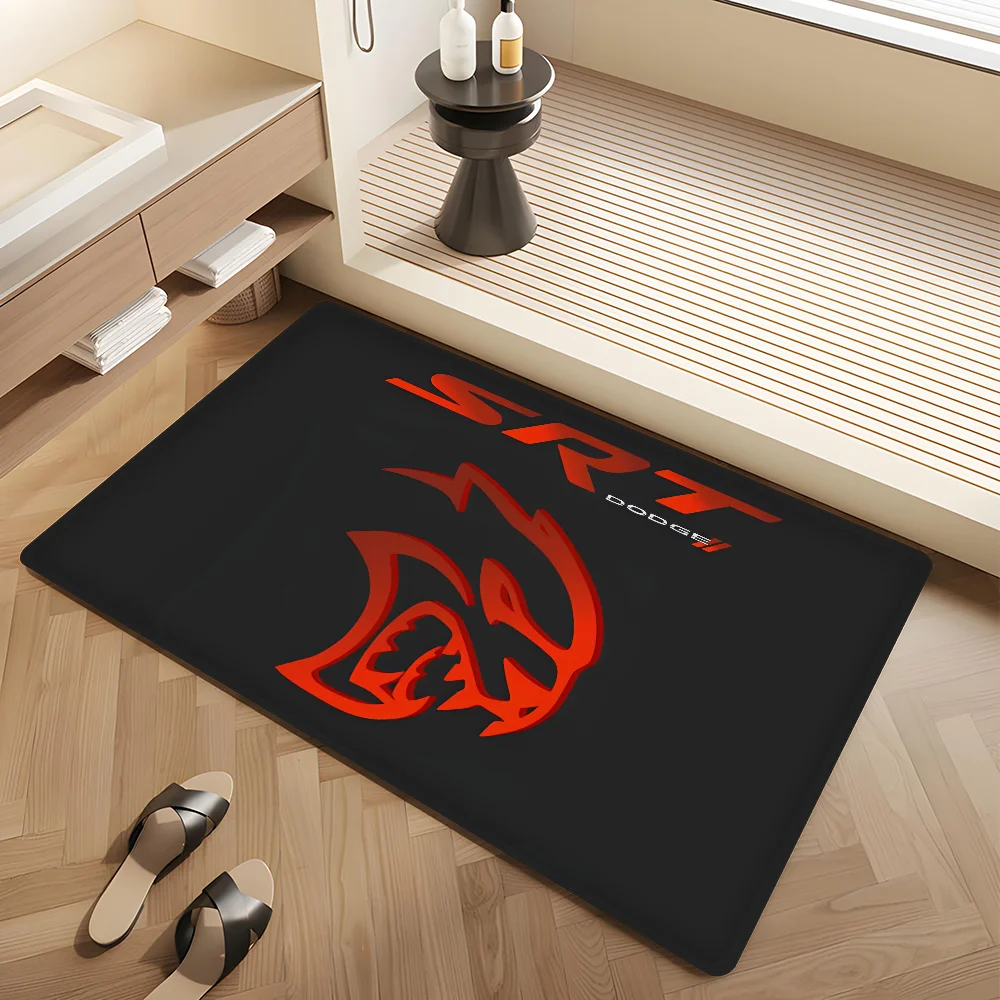 SRT Hellcat Demon Dodge Challenger Car Racing Floor Mat Nordic Style Home Doormat Bathroom-Toilet Mats Bedroom Hotel Decor Mat