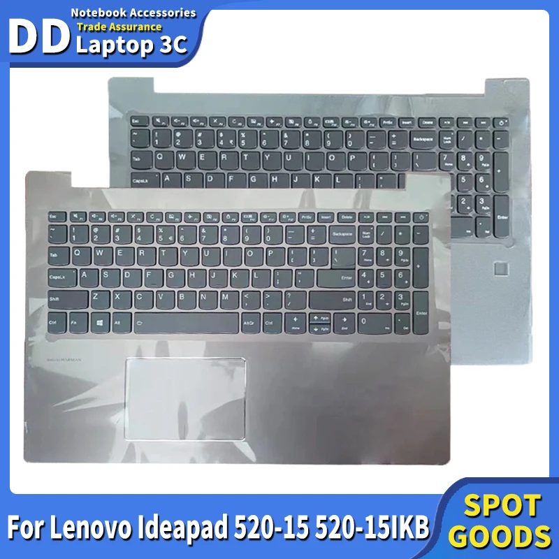 

Новая Оригинальная английская клавиатура для ноутбука Lenovo Ideapad 520-15 520-15IKB, подставка для рук, верхняя крышка корпуса, клавиатура с сенсорной панелью