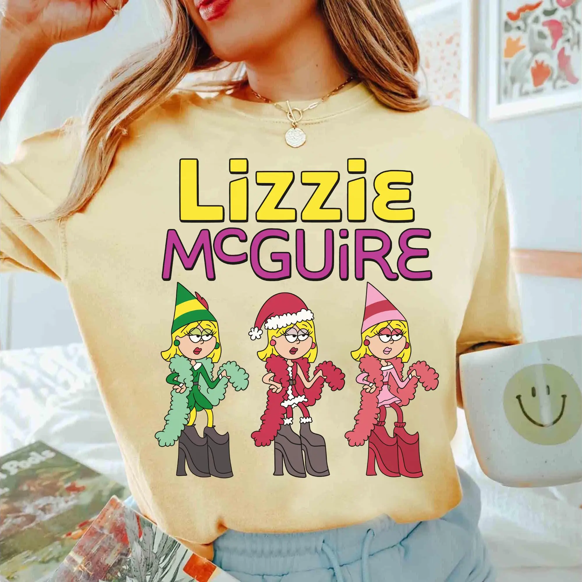 تي شيرت ديزني ليزي ماكجوير "هذا حلم تعال صحيح" تي شيرت ممتع، تي شيرت ديزني لاند لعيد الميلاد #5