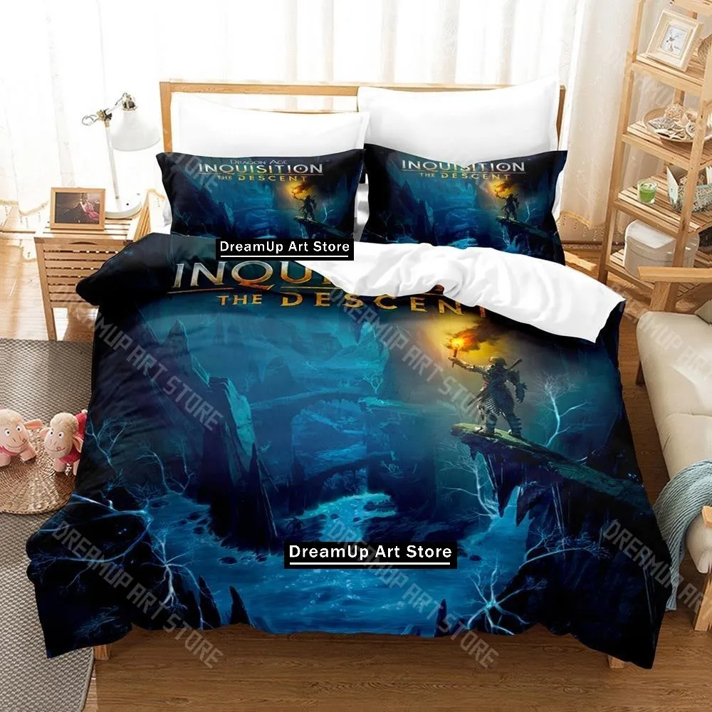 Parure de lit Dragon Age Inquisition imprimée en 3D pour garçons et filles, housse de couette, taie d'oreiller, tailles Twin, Queen, King, Full, Single, Double