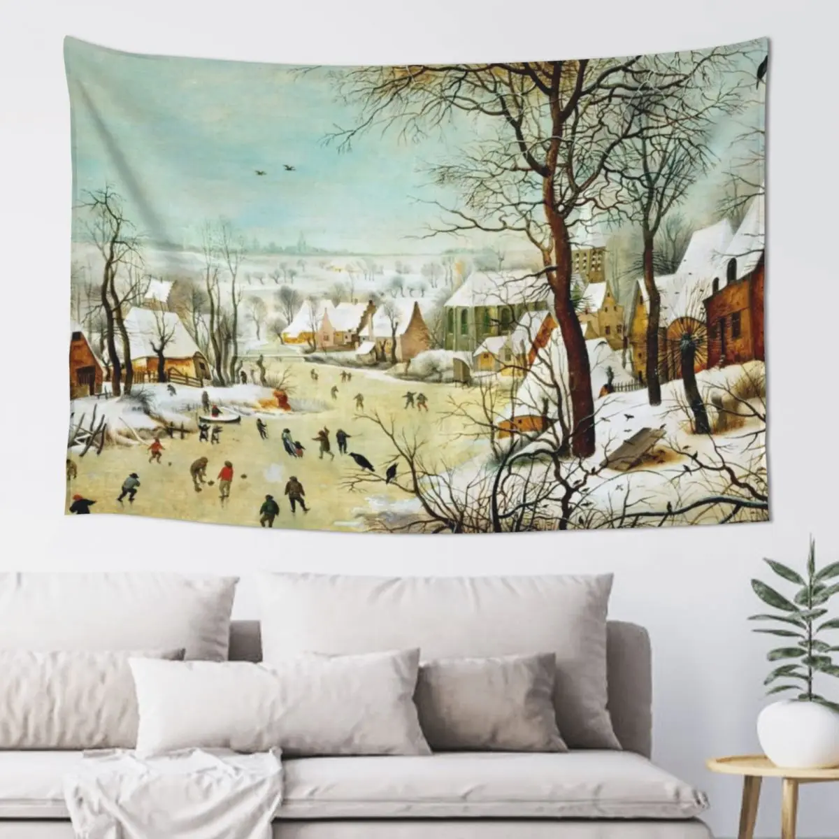

HD. Winter Landscape , by Pieter Bruegel the Elder. HIGH DEFINITION Tapestry Decoration For Bedroom Tapestry