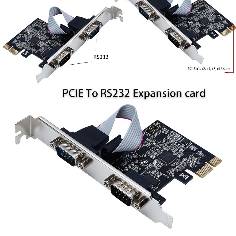 AX99100 chip PCI-E to RS232 serial card PCI-E Expansion Card Riser Card Adapter game PCI-E Serial Port Adapter Internet Splitter