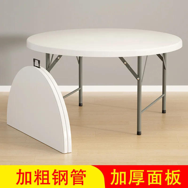 Foldable round table household dining table simple household small apartment