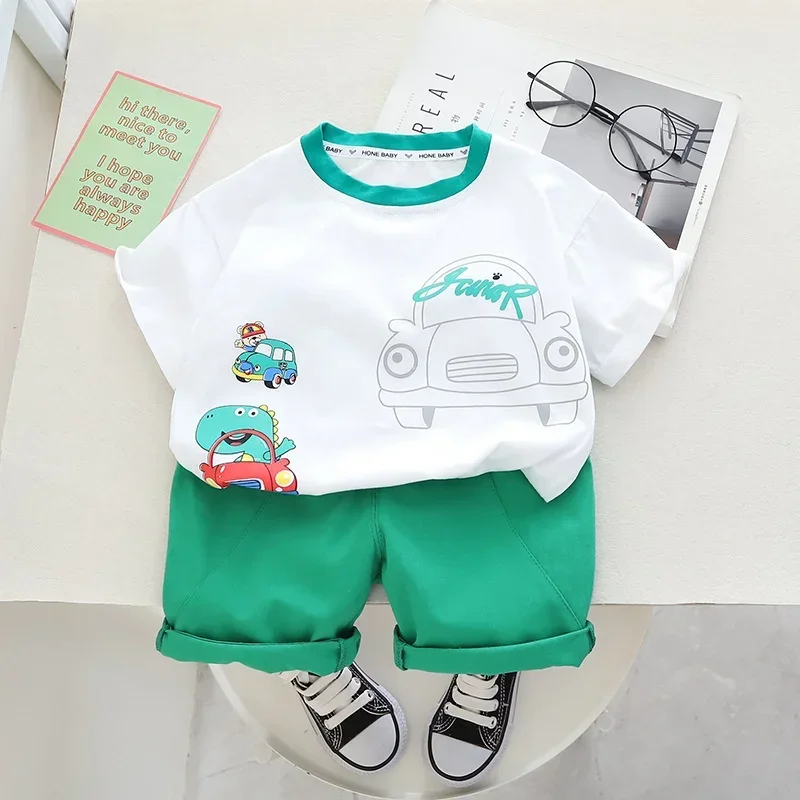 

New Summer Baby Clothes Suit Children Outfits Boys Girls T-Shirt Shorts 2Pcs/Sets Toddler Casual Cartoon Costume Kids Tracksuits