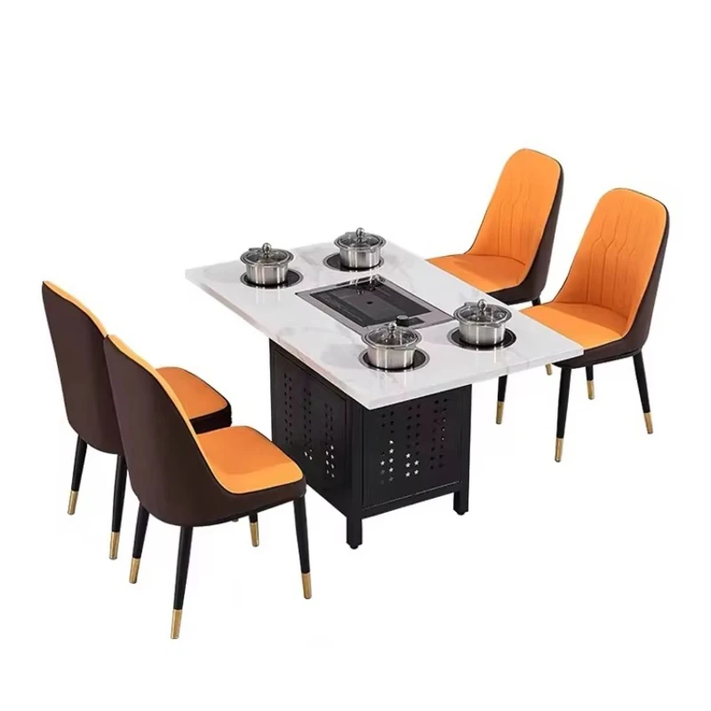 

Dining table with barbecue Commercial restaurant Hotel electric built-in induction cooker Shabu hot pot table