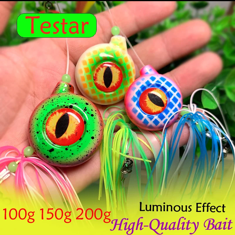 Señuelo de Pesca Testar Lumious Tenya 100g 150g 200g Glow Kabura Bream de mar Jig Head falda Jigging cebo Metal Jig Accesorios de Pesca