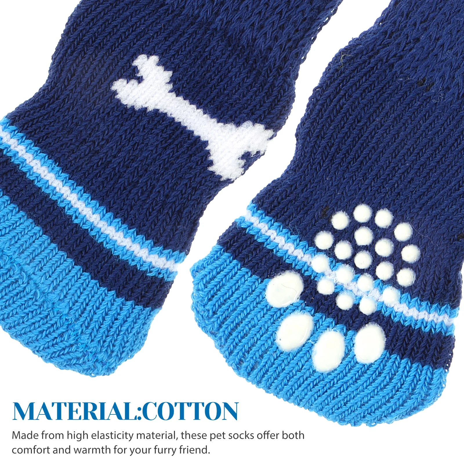 

2 Pairs S Size Winter Cotton Pet Socks For Small Dogs Nonslip Sole Adorable Dog Socks Washable Reusable Wear-Resistant Portable