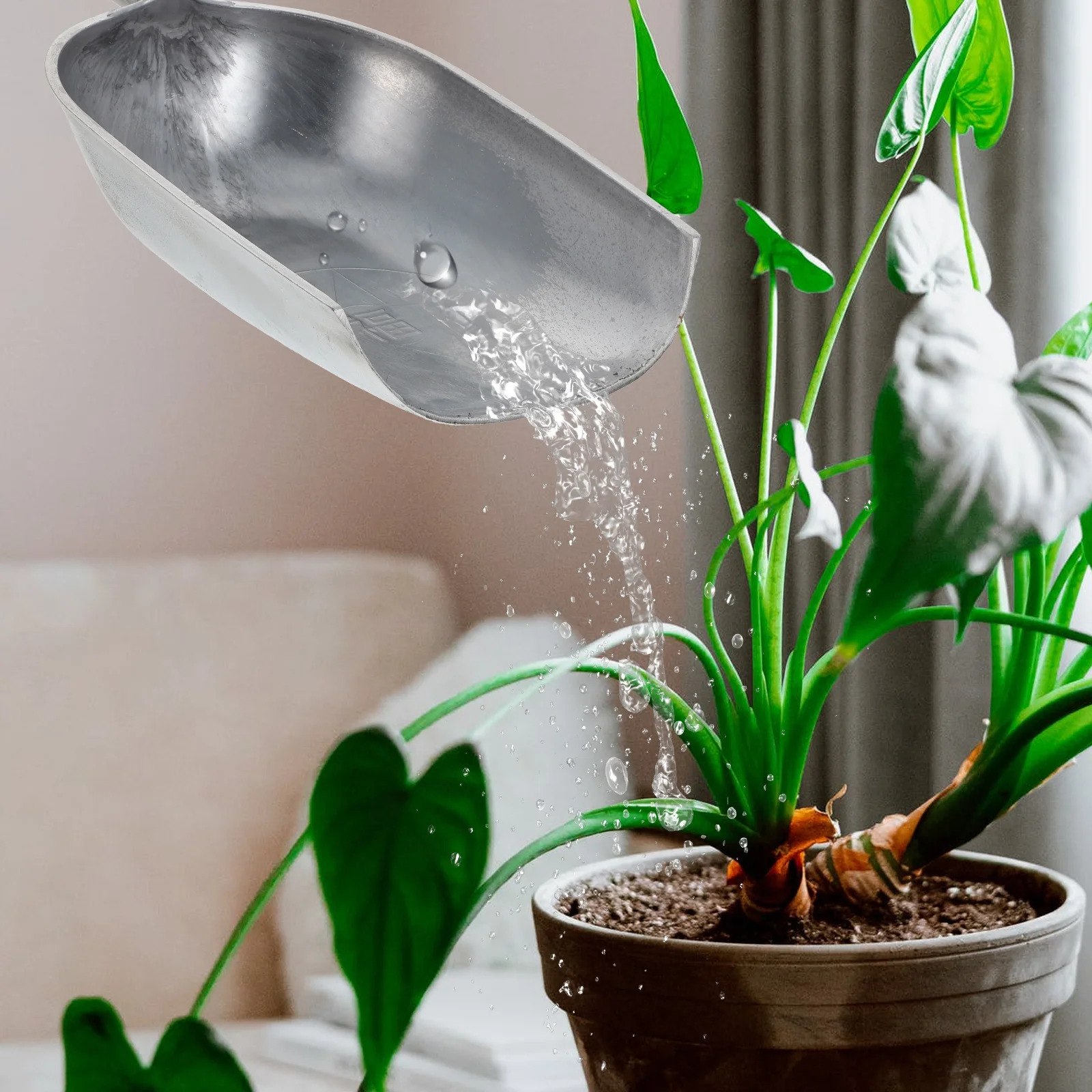 

Aluminium Water Ladle Thickened Handle Scoop Kitchen Tool Practical Household Bailer Spoon Eco Friendly Healthy Material