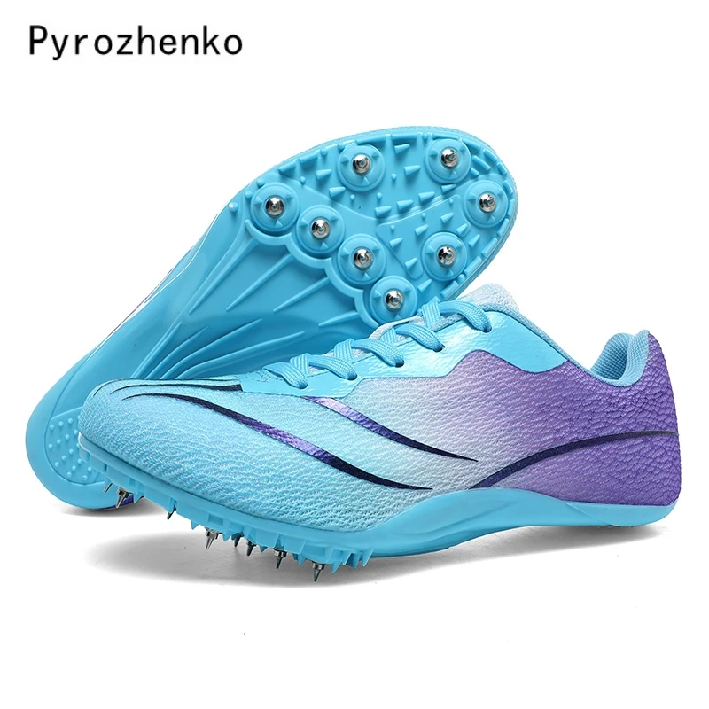 

New Men Track Field Events Cleats Sprint Shoes Athlete Short Spikes Running Sneakers Training Racing Sport Shoes Size 35-45