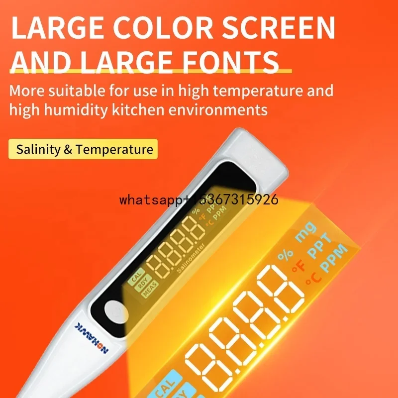 Portable Handheld Electronic Food Salinity Tester Salinometer Soup Saltwater Hydrometer Analysis Detector for Home Kitchen