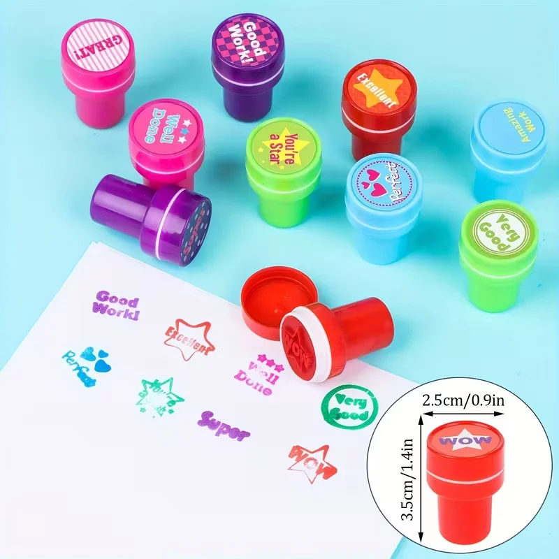 10/20 Pcs Teacher Rewards Stamps Seal Classroom Motivation Self-Inking Class Reward Seal For Homeschooling Reward Craft Projects