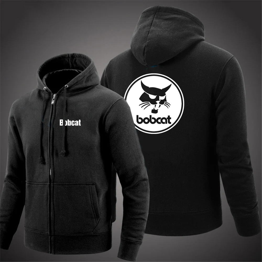 2022 Bobcat Heavy Equipment Men's New Long Sleeves Zipper Hoodies Fashion Printing Sweatshirt Casual Sportswear Jacket Coat Tops