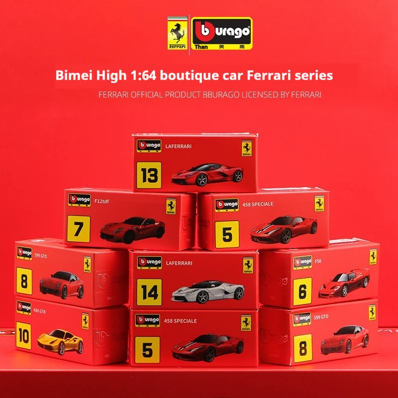 Bburago 1:64 Ferrari Simulation Toy Alloy Car Model Small-Scale Sf90 S P1 599gto F50 Simulation Alloy Car Crafts Kids Toy Gifts