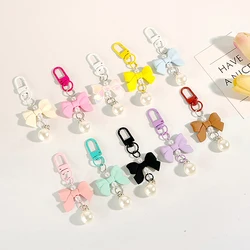 1PCS Bow Candy Color Pendant Keyring Fashion Keychain Headphone Cases Charm Bag Pendant Handbag Accessories