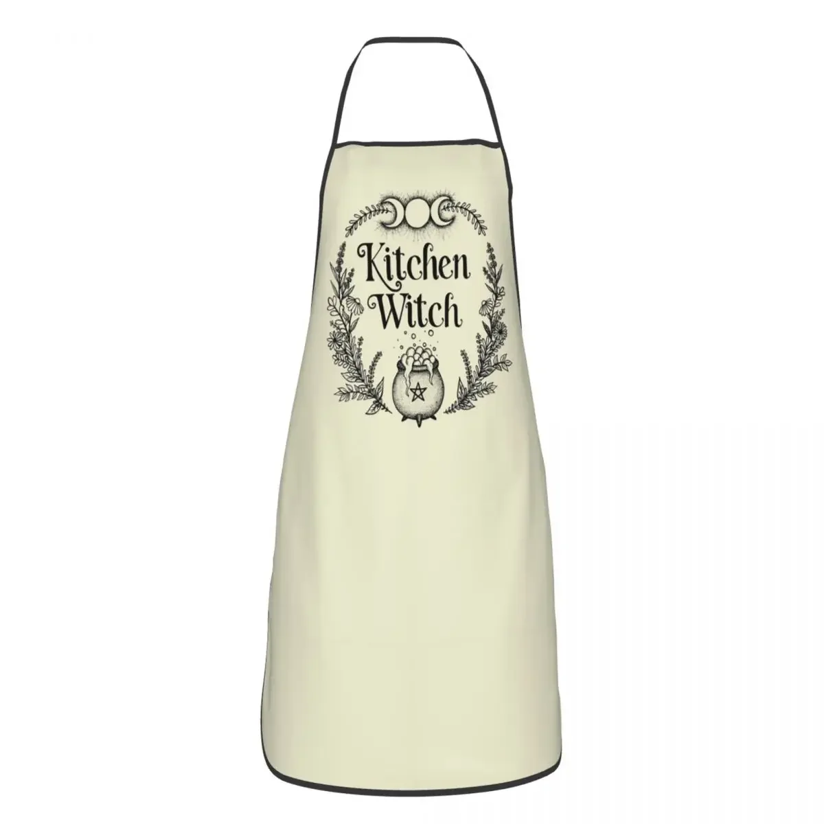 Funny Kitchen Witch Bib Apron Women Men Unisex Chef Tablier Cuisine for Cooking Baking Painting