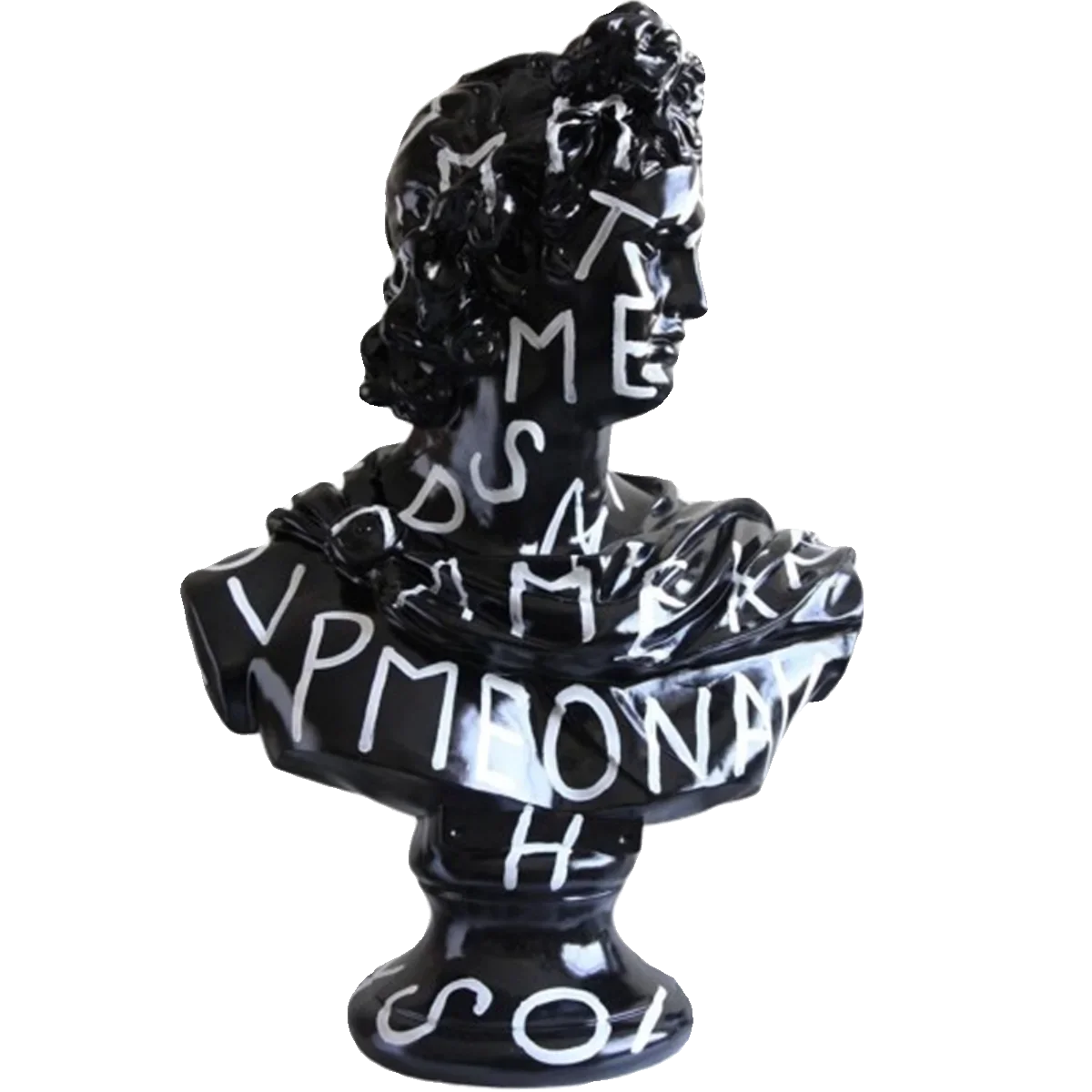 Modern Graffiti Black Sculpture Statue David Resin Tide Play Character Art Avatar Bar Ornament Shop Decoration