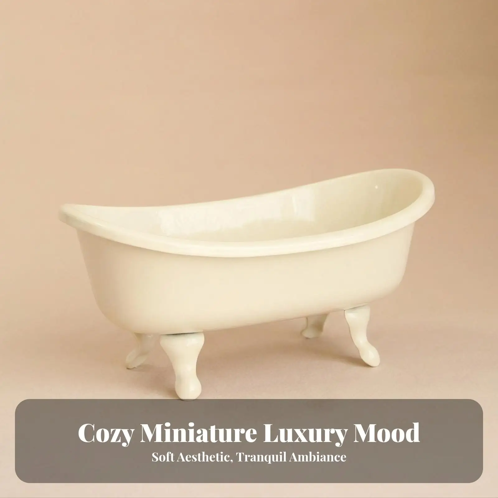 1 12 Scale Metal Mini Bathtub Figurine Vintage Clawfoot Tub Dollhouse Bathroom Prop Freestanding Decor for Miniature Room Scene