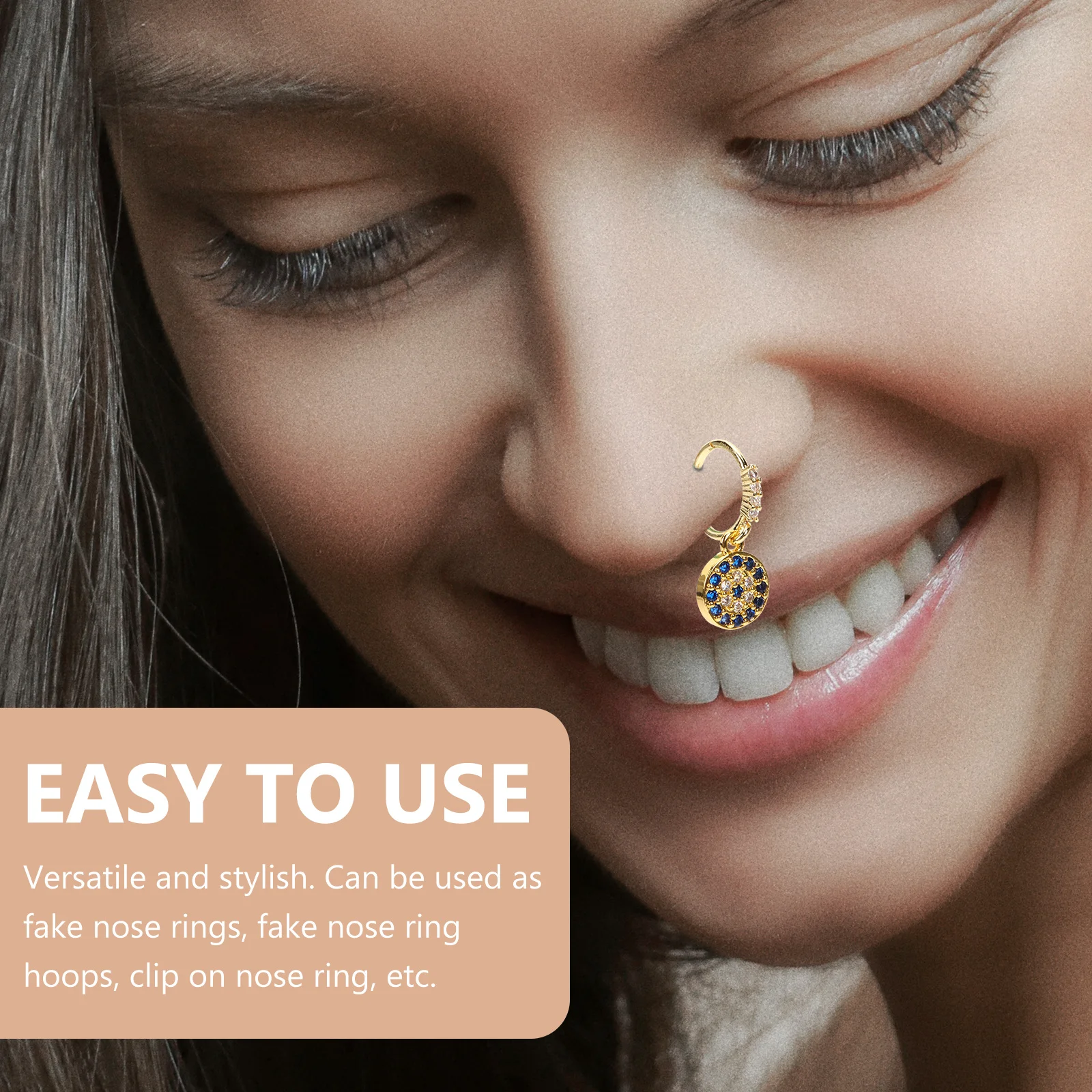 8 Uds. Anillo para la nariz, aros para tabique de aleación sin perforación, joyería para la nariz a la moda para mujeres y hombres, pendientes de cartílago para uso diario para fiestas y bodas