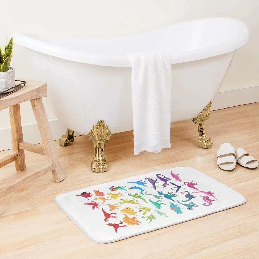 

Rainbow dinos Bath Mat House Entrance Kit Bathroom DoorFor The Door Modern Bathroom Accessories Mat