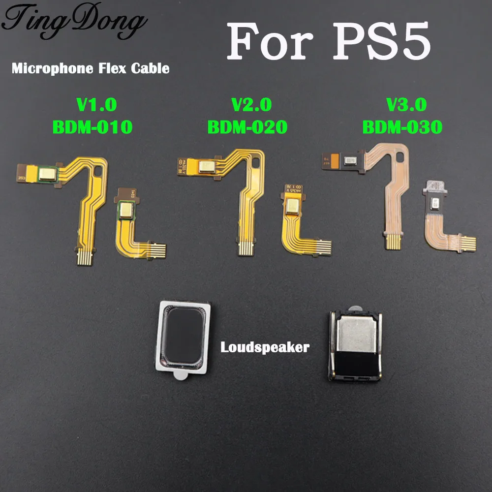 1 Set für PS5-Controller V1 V2 V3 BDM-010 BDM-020 BDM-030 Mikrofon-Flexkabel + Lautsprecher zur Reparatur bei fehlendem Audio/Mikrofon