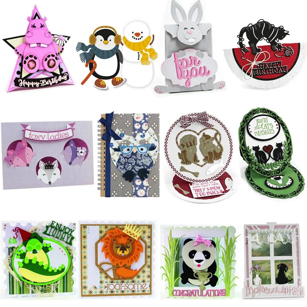 Cute Animals Series 3D Layered Metal Cutting Dies Bunny Fox Die Cut Set For DIY Scrarpbooking Paper Craft Cards Making New 2023