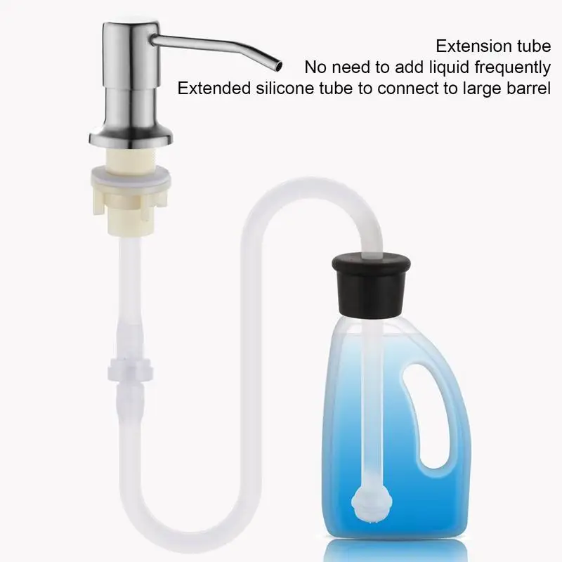 Dispenser di sapone liquido per lavello Dispenser di lozione per le mani con testa in acciaio inossidabile Accessori da cucina per pompa per bottiglia di sapone da appoggio