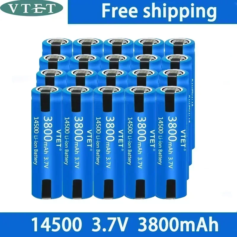 New 3.7V AA 3800mh Battery 14500 Lithium Ion Battery, with Welding, for Electric Toothbrush,Barber,Razor, Rechargeable Battery