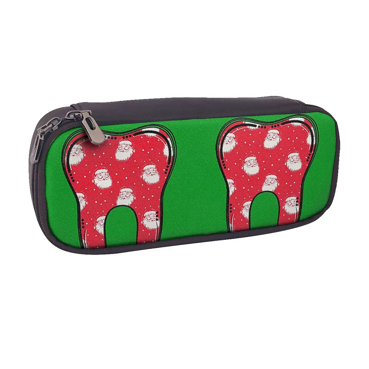 Christmas Tooth Dentist Dental Assistant Hygienist Dentistry Teeth Leather Pencil Case for Kid Pen Box Pencil Bag Pen Holder Bag