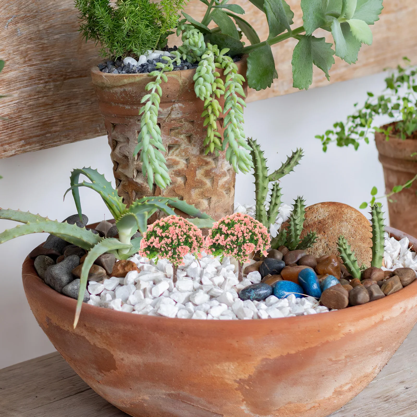 

4pcs Micro-Landscape Simulation Trees Mini Artificial Bonsai Desktop Plant Decor For Office Home Table Centerpiece Fake Indoor